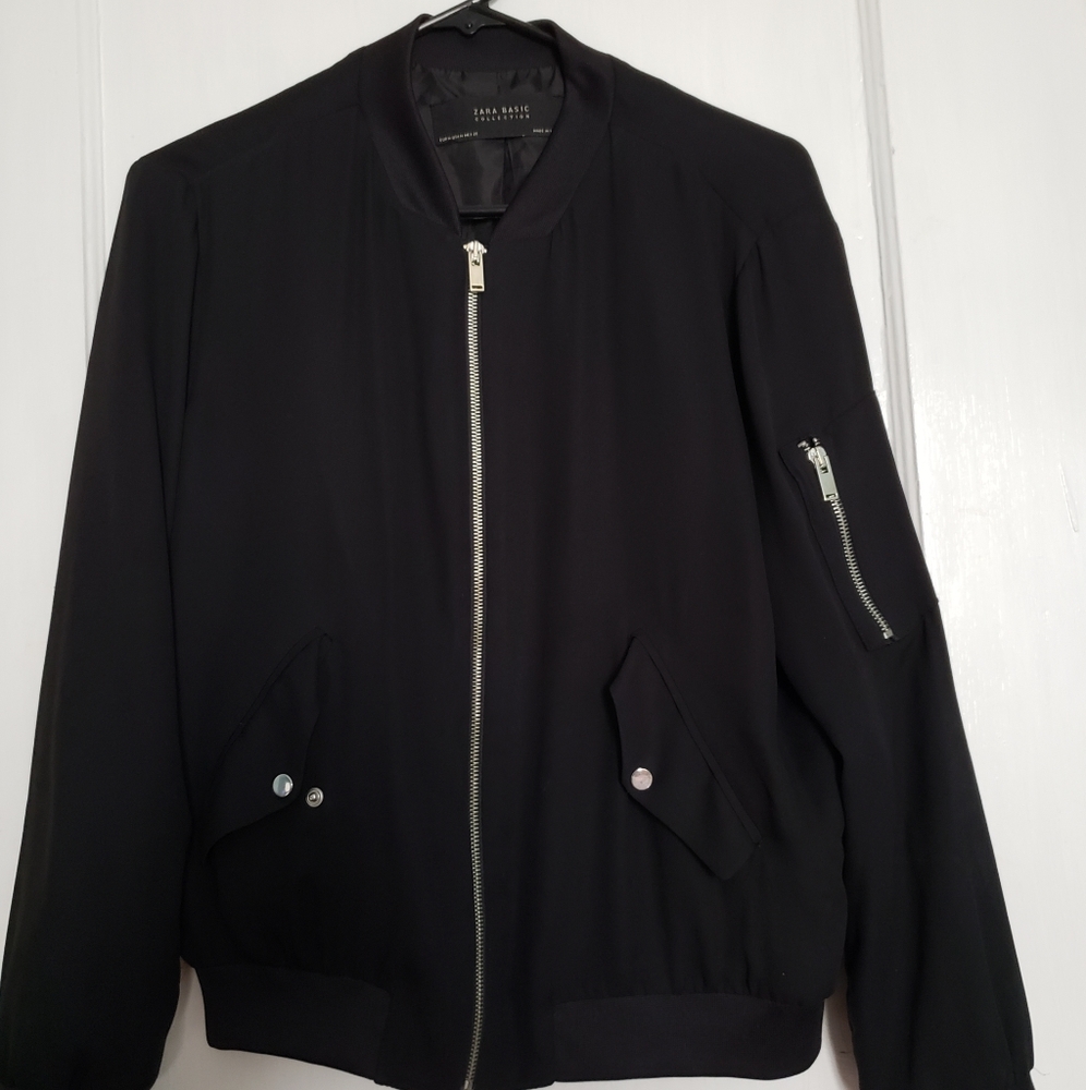 Zara Black Bomber Jacket